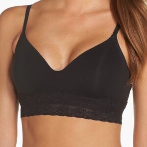 New NATORI Bliss Perfection Wireless Contour Soft Cup Bralette Black 30C